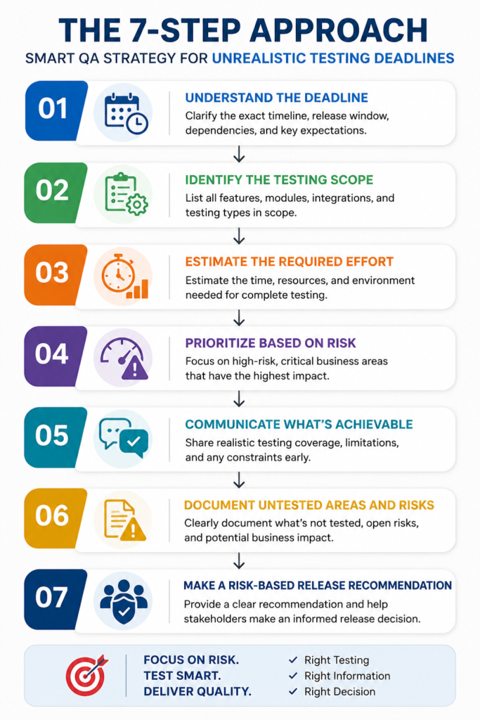 7-step approach to handle unrealistic testing deadlines for QA engineers